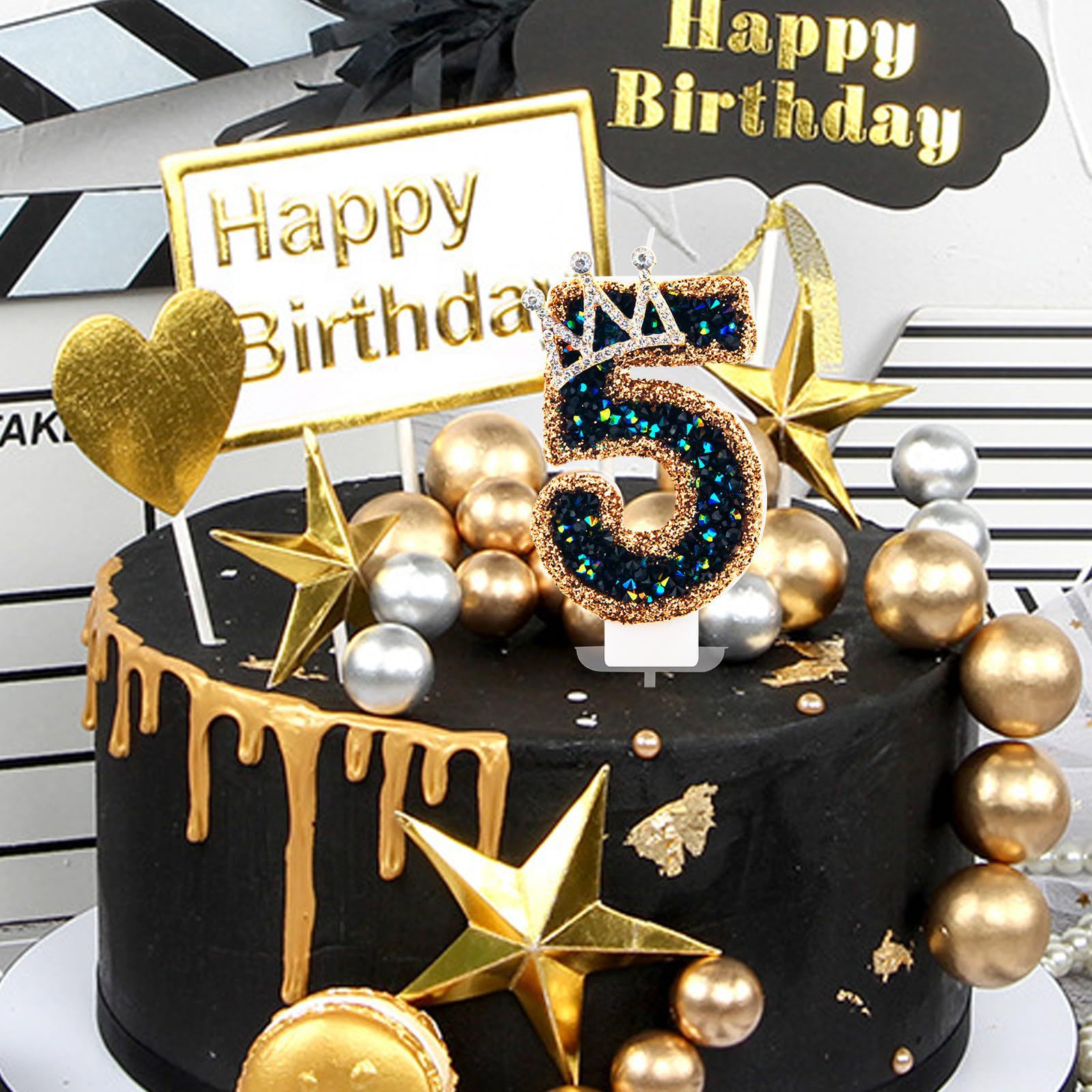 Paraffin Wax - 1pc Number 0-9 Birthday Candles Crown