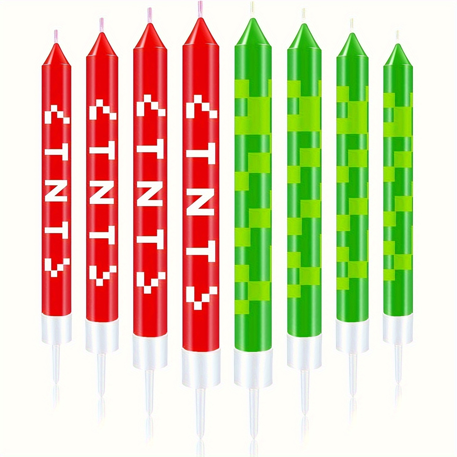 12/24pcs Green Pixel Cake Cand - đánh giá và giá Soy Wax