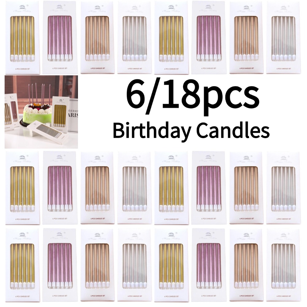 6/18pcs Metal Gold Silver Birt - đánh giá và giá Silk Candle