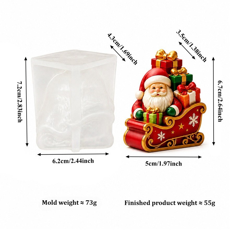 Sled Santa Claus and Gift Box  - đánh giá và giá Candle Containers